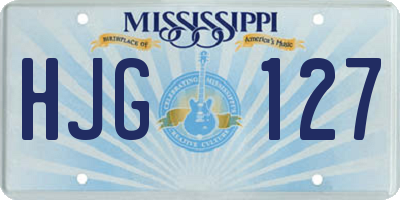 MS license plate HJG127