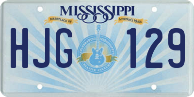 MS license plate HJG129