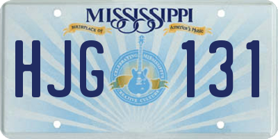 MS license plate HJG131