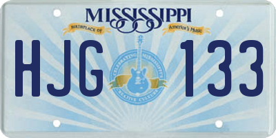 MS license plate HJG133