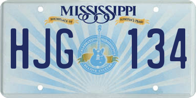 MS license plate HJG134