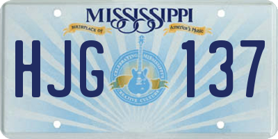 MS license plate HJG137