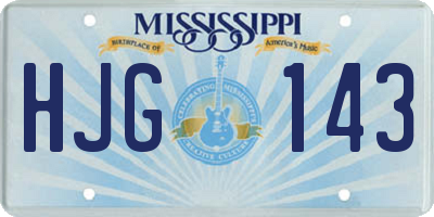 MS license plate HJG143