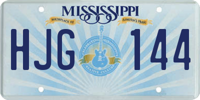 MS license plate HJG144