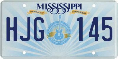MS license plate HJG145