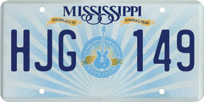 MS license plate HJG149