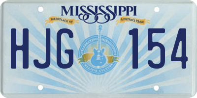 MS license plate HJG154