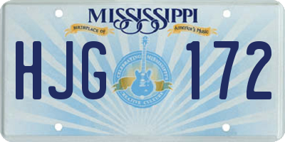 MS license plate HJG172