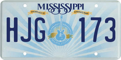 MS license plate HJG173