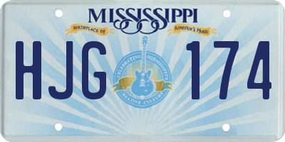 MS license plate HJG174