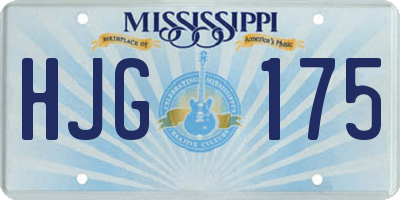 MS license plate HJG175