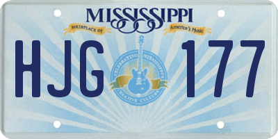 MS license plate HJG177