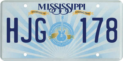 MS license plate HJG178