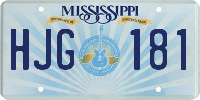 MS license plate HJG181