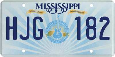 MS license plate HJG182