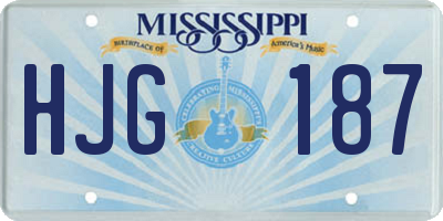 MS license plate HJG187