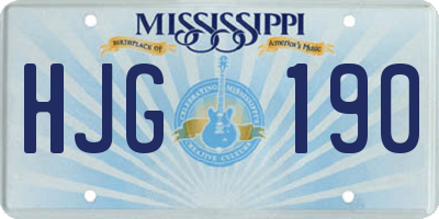 MS license plate HJG190