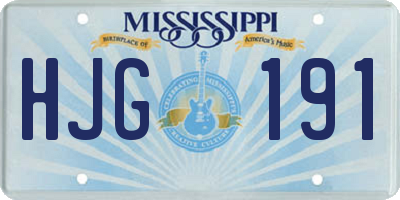 MS license plate HJG191