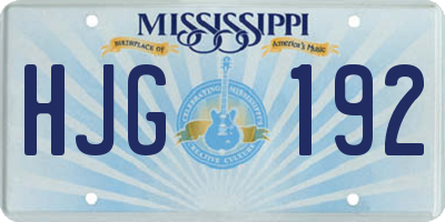 MS license plate HJG192