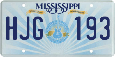 MS license plate HJG193