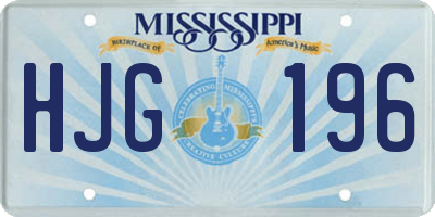 MS license plate HJG196