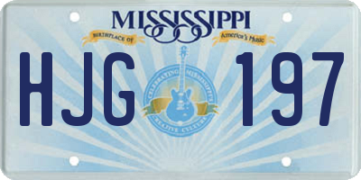 MS license plate HJG197