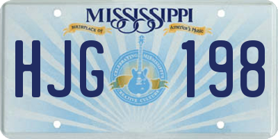 MS license plate HJG198