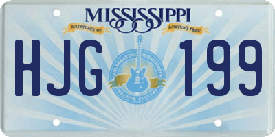 MS license plate HJG199