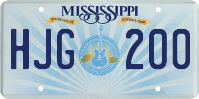 MS license plate HJG200