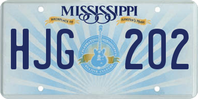 MS license plate HJG202