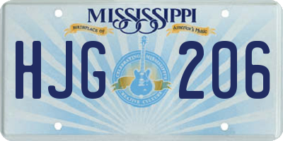 MS license plate HJG206