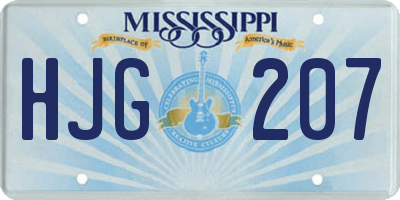 MS license plate HJG207