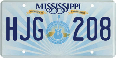 MS license plate HJG208