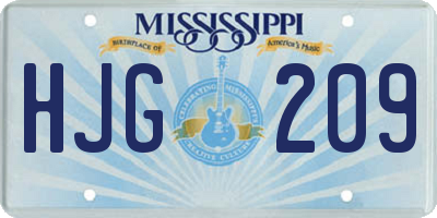 MS license plate HJG209