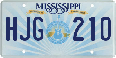 MS license plate HJG210