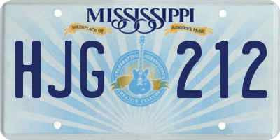 MS license plate HJG212