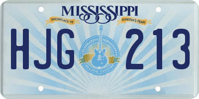 MS license plate HJG213