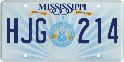 MS license plate HJG214