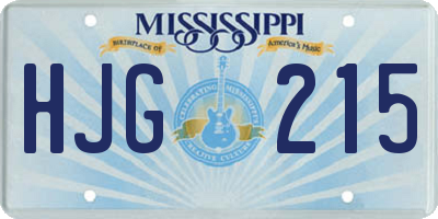 MS license plate HJG215