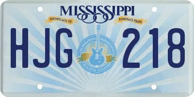MS license plate HJG218