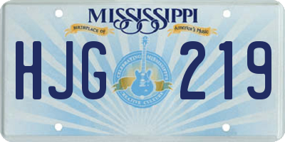 MS license plate HJG219