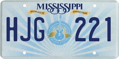 MS license plate HJG221