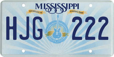 MS license plate HJG222