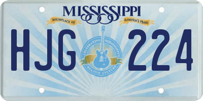 MS license plate HJG224