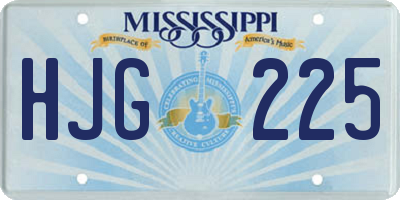 MS license plate HJG225