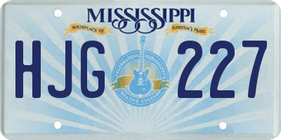MS license plate HJG227