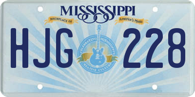 MS license plate HJG228