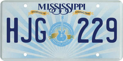 MS license plate HJG229