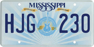 MS license plate HJG230