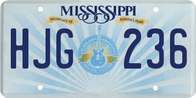 MS license plate HJG236
